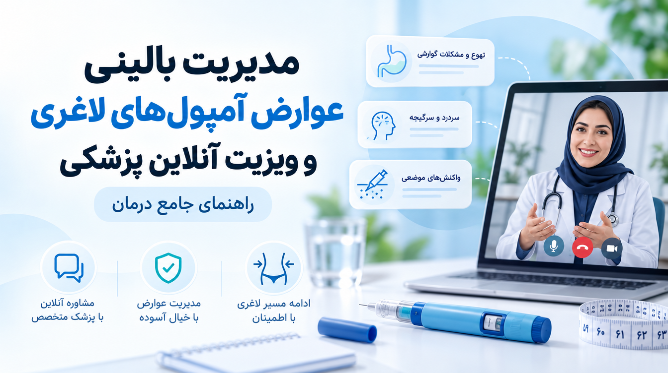 مدیریت بالینی عوارض آمپول‌های لاغری و ویزیت آنلاین پزشکی؛ راهنمای جامع درمان